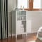 Basicwise White Bathroom Storage Cabinet with 2 Doors and 2 Open Shelves for Bedroom, Bathroom, and Vanity QI004025.WT - alternate 6